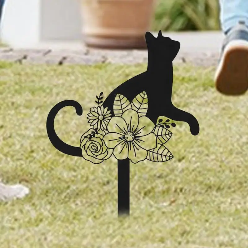 Металлическая Статуя для кошек и сада статуя животного садовые уличные статуи с