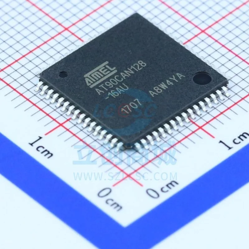

1 PCS/LOTE AT90CAN128-16AU pacote qfp64 microcontrolador de 8 bits mcu original chip ic genuíno