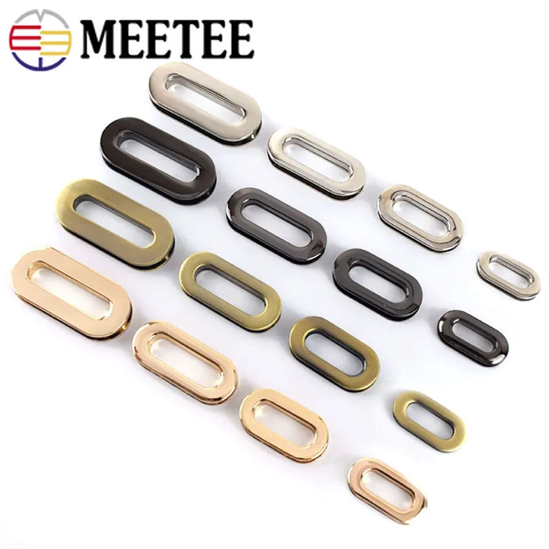 4/10/20Pcs 18/25/32/38mm Eyelet Screw Clasp Metal O Ring Buckles Egg-shaped Eyelets Rings Hook Bags Strap Round Hole Hang Buckle