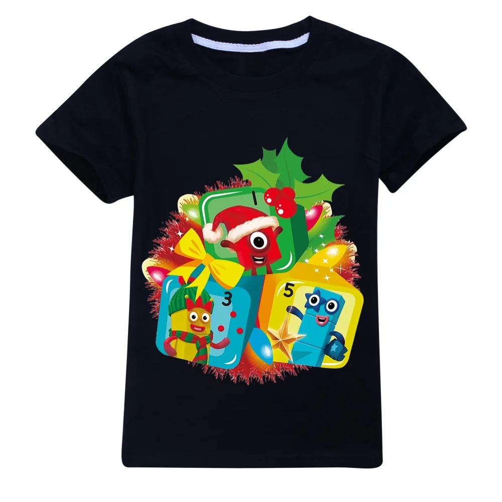 

Boy T Shirt for Girls Tops Summer 5 Birthday Graphic Tee Numberblocks Children Clothing Kids Clothes Girl Number Blocks T-shirts