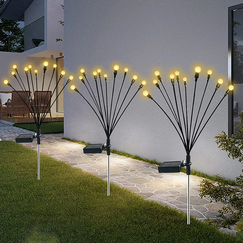 

2pcs Solar Led Light Outdoor Garden Decoration Lights Starburst Firefly Swaying Light for Lawn Landscape Lamp Xmas Decor