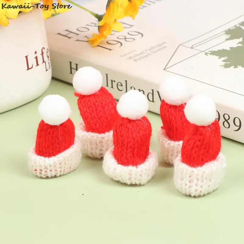 

5pcs Dollhouse Miniature Mini Red Christmas Hat DIY Craft Decor Accessories Toys Gift Ornaments Small Cap