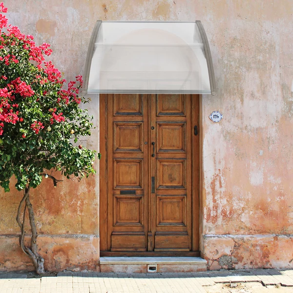 

100 x 80 Household Application Door & Window Awnings Canopy White & Gray Bracket