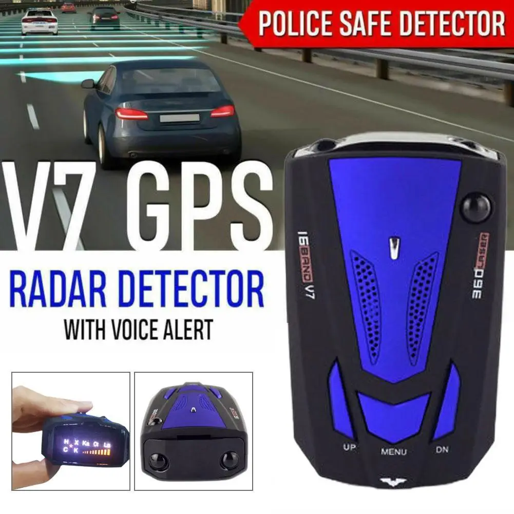 

V7 Car Radar English Russian Auto 360 Degree Vehicle Speed Voice Alert Alarm Warning 16 Band LED Display