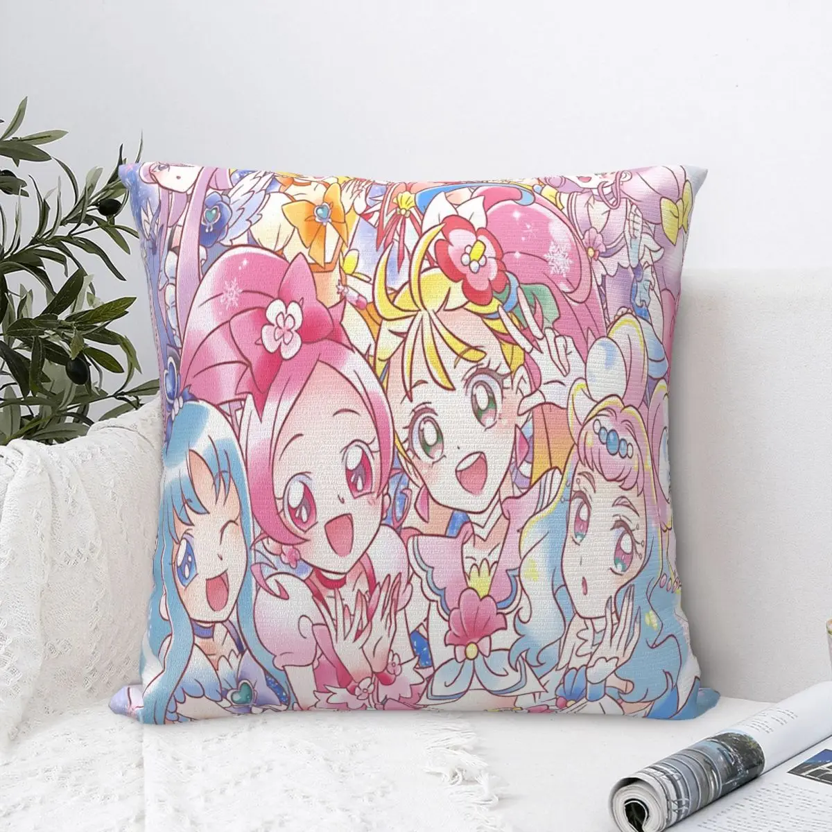 

Tropical Rouge Yuki Kiseki No Yubiwa Polyester Cushion Cover Pretty Cure Precure Princess Coussincase Throw Pillowcase