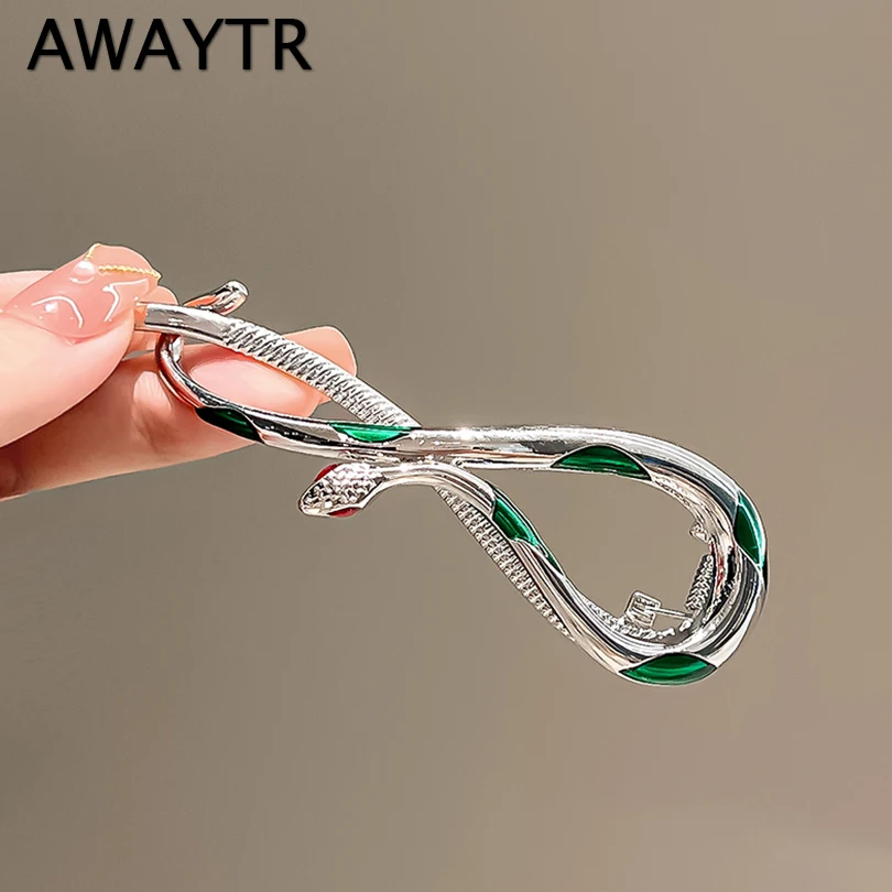 

AWAYTR Elegant Snake Shape Hair Claw Clip for Women Hair Bun Hairpin Headwear Metal Barrettes Banana Twist Clips Jewelry