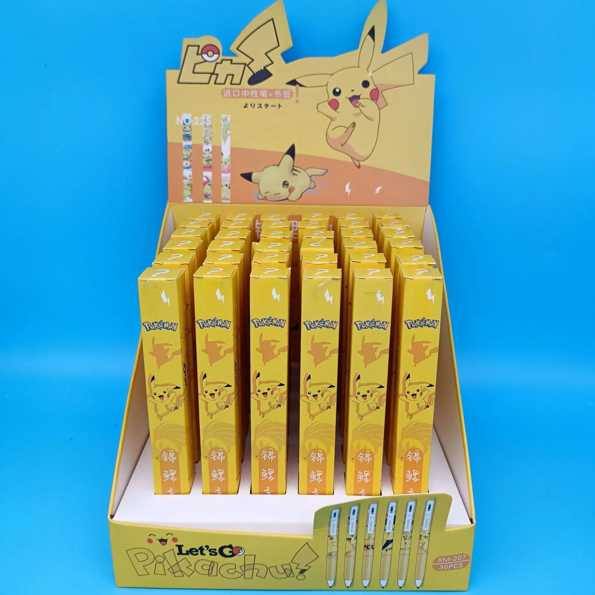 

36pcs/full box Kawaii Pokemon Anime Cartoon series Pikachu Blind Box Pen Press Gel Pen Creative Cartoon Cute Student Stationery