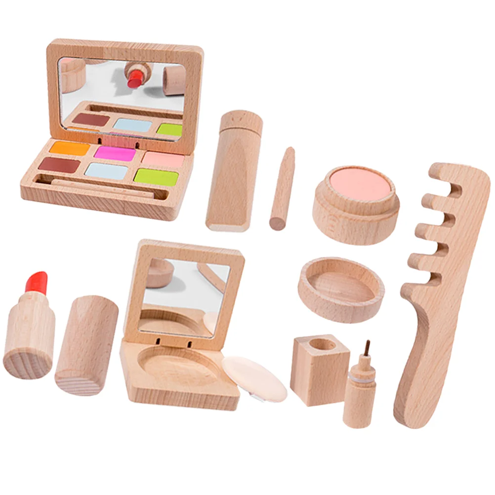 

1 Set Wooden Beauty Salon Toys for Girls Makeup Playset Toys Kids Makeup Pretend Playset