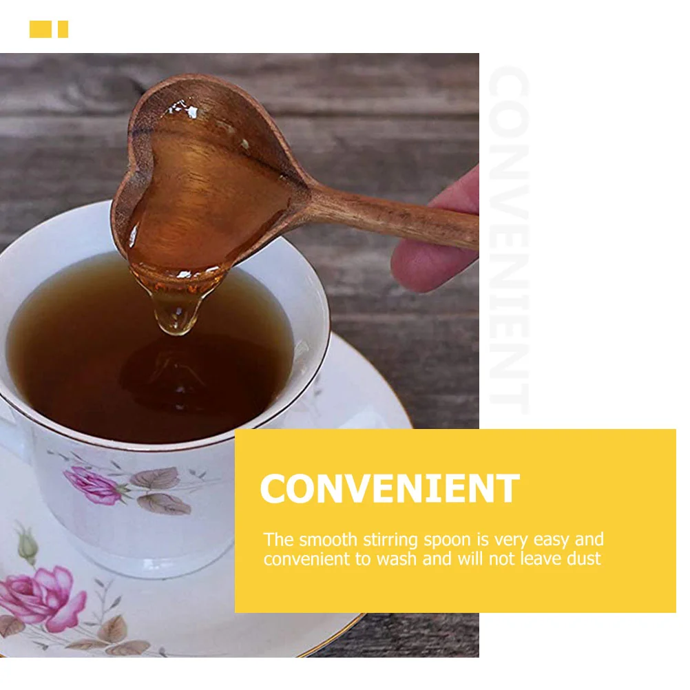 Сервировочные Ложки в форме сердца деревянные ложки для перемешивания обеда