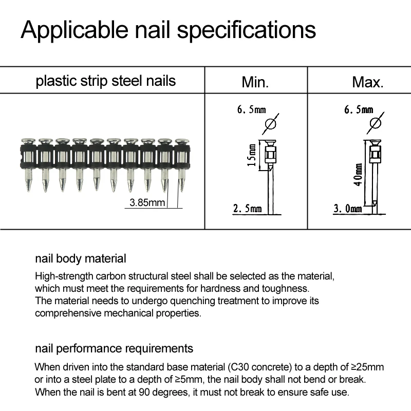 Фото Электрический пистолет для гвоздей Nailtask Беспроводной пистолет для монтажа бетонных гвоздей для обустройства дома и проектов «сделай сам» №2