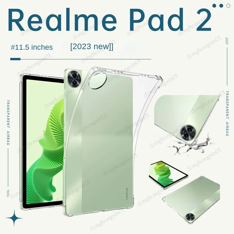 

For Realme Pad 2 11.5" Case Clear Soft TPU Back Shell For Realme Pad 2nd Generation 2023 Bags Shockproof Protector Cover