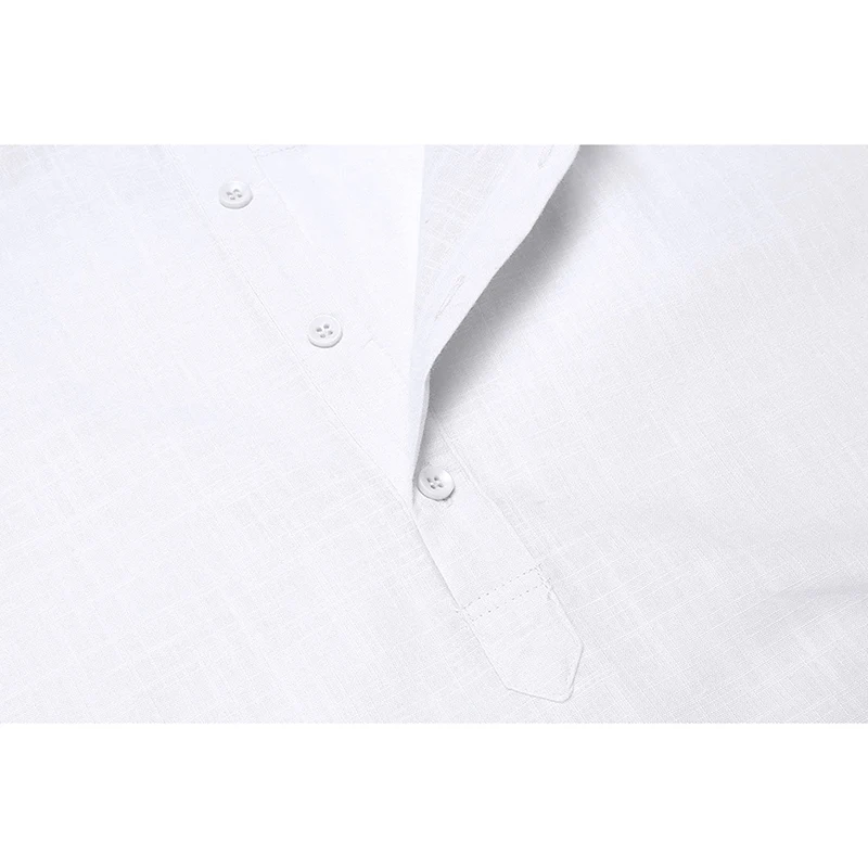 Футболка мужская из хлопка и льна повседневная однотонная тонкая водолазка с