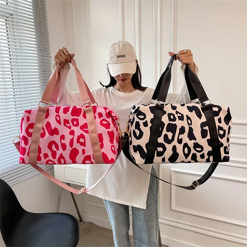 2022 New Cow Pattern Travel Bag Large Capacity Sports Women's Bag Dry and Wet Separation Leisure Fitness Lightweight Storage Bag
