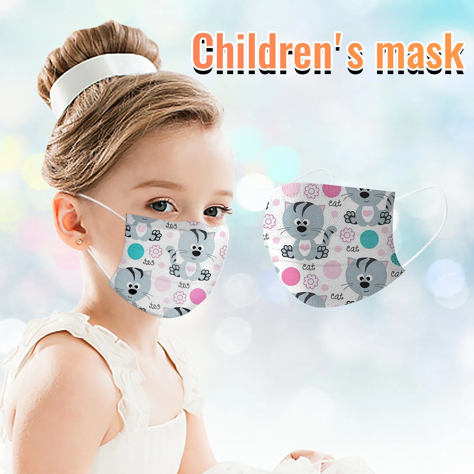 

50pc Childrens Dinosaur Cartoons Printed Mask 3 Layer Ply Disposable Protective Face Masks Protect Mouth Nose Mask Mascarillas