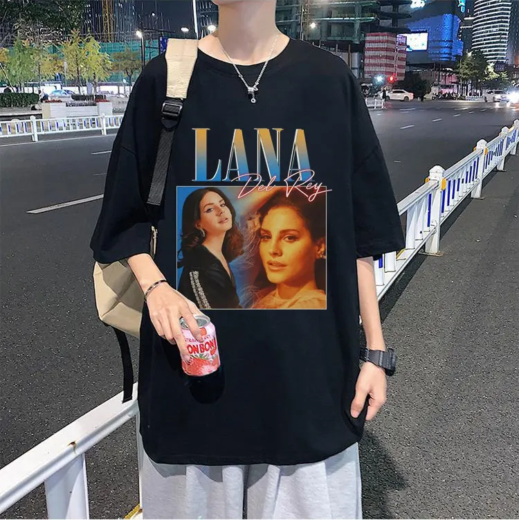 

Lana Del Reytshirt Premium Aesthetic Printed T-shirts Summer Tees Men Women Fashion Oversized Black Ulzzang Tshirt Short Sleeve
