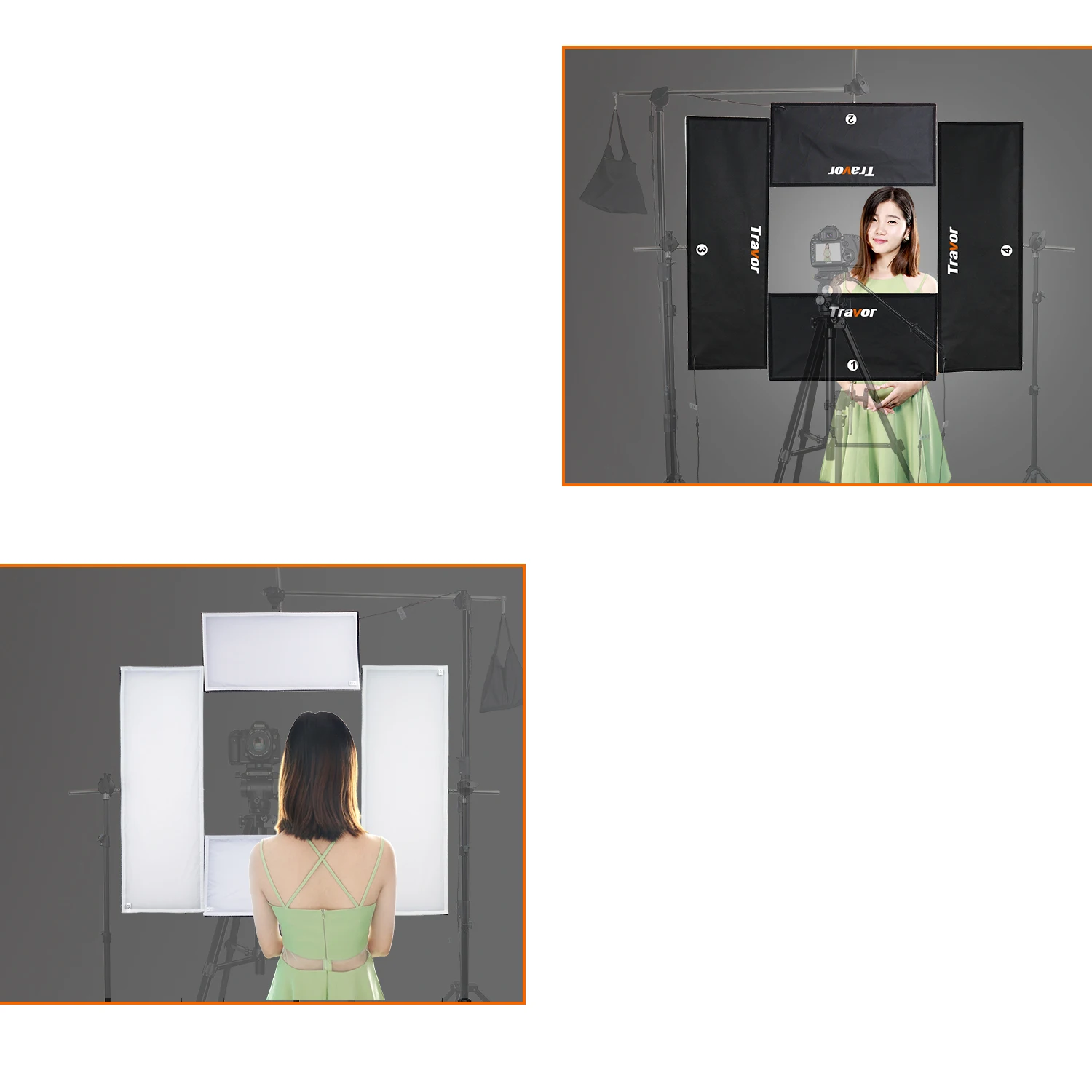 

Travor professional shooting light kit flexible photography screen cloth fabric panel lamp fill cloth led video light
