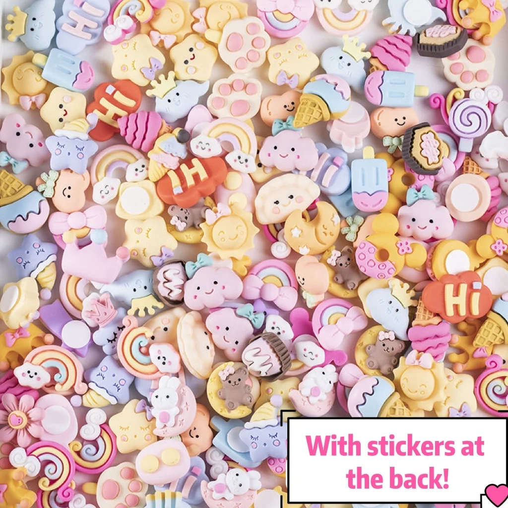 Resin Cartoon Kawaii Sticker DIY Accessories Crafting Material For Water Bottle Hair Ornament Scrapbook Decoration Supplies