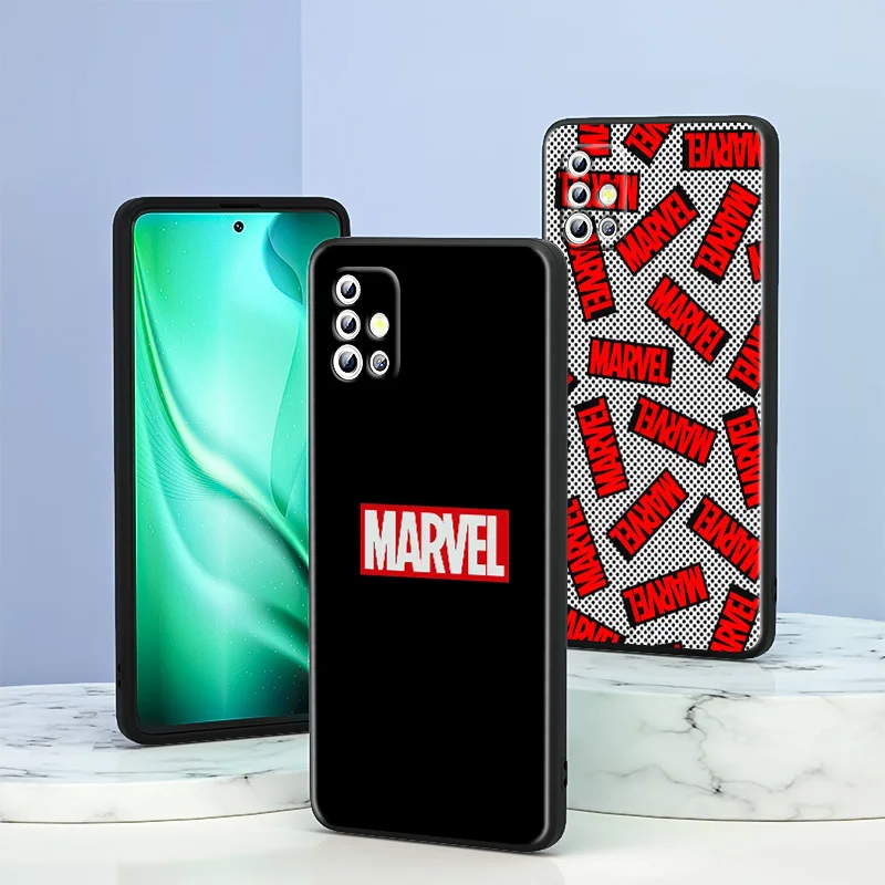 Черный чехол для телефона с логотипом Marvel мстители Samsung Galaxy A91 A73 A72 A71 A53 A52 A51 A42 A33 A32