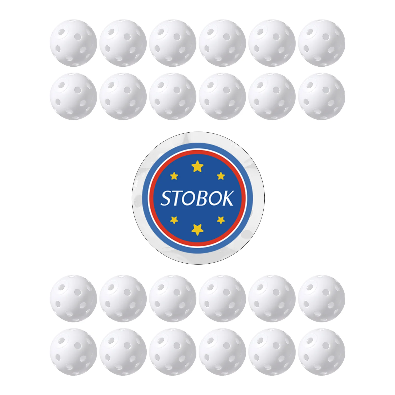 STOBOK 24 шт. перфорированные пластиковые игровые мячи полые тренировочные