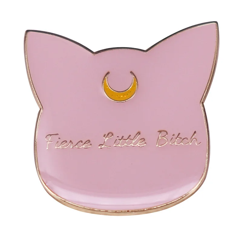 Жесткие эмалированные булавки в виде милой красивой девушки с Луной