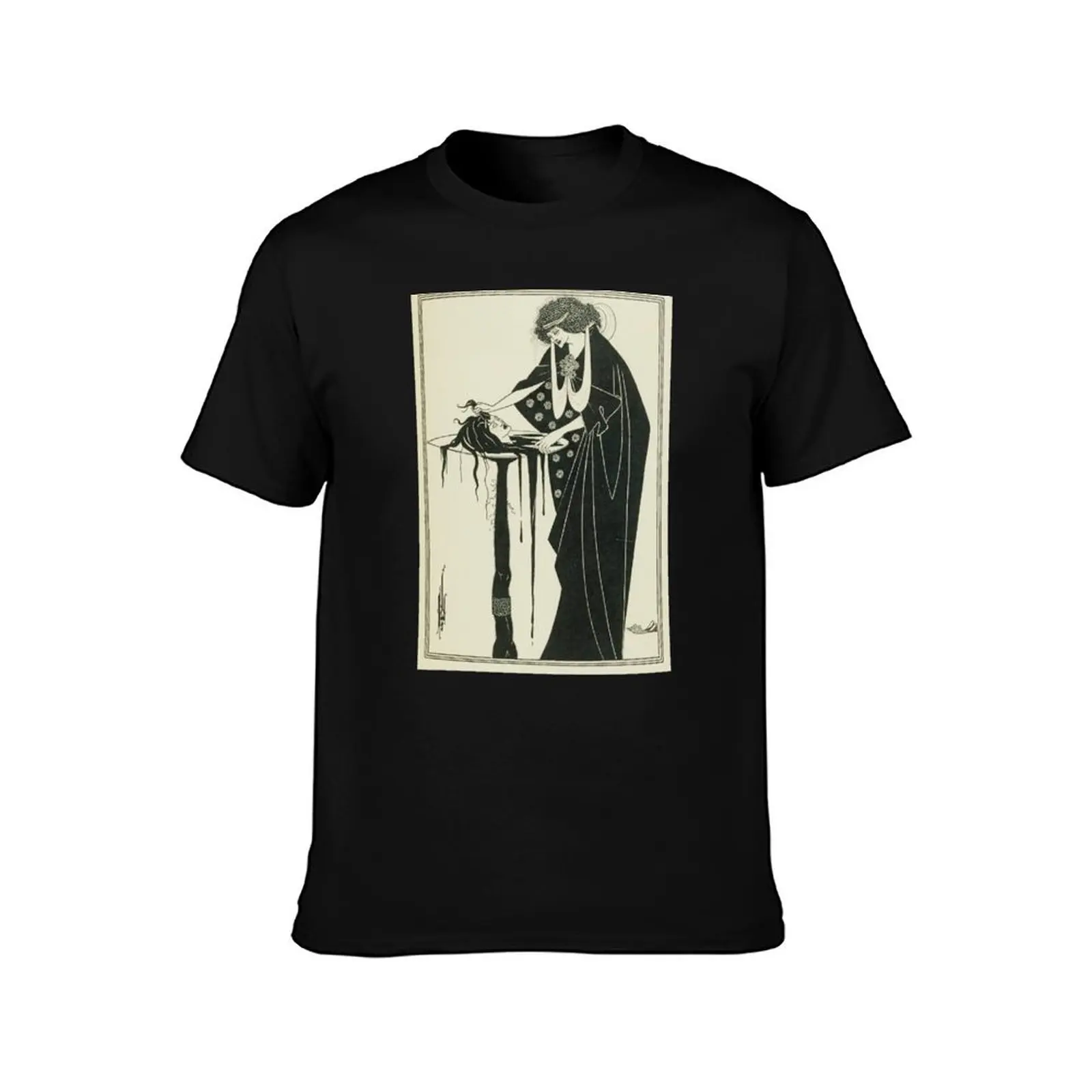 Фото AUBREY BEARDSLEY Salome Oscar Wilde - The Dancer's Reward Футболка для бега и тренажерного зала с коротким рукавом, спортивная футболка №2