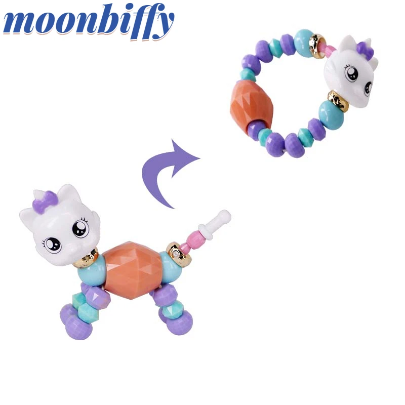 

2022 New Cute Animal Transformation DIY Bracelet Magic Animals Variety Bracelet Children Puzzle Beaded Bracelet Girl Toy Jewelry