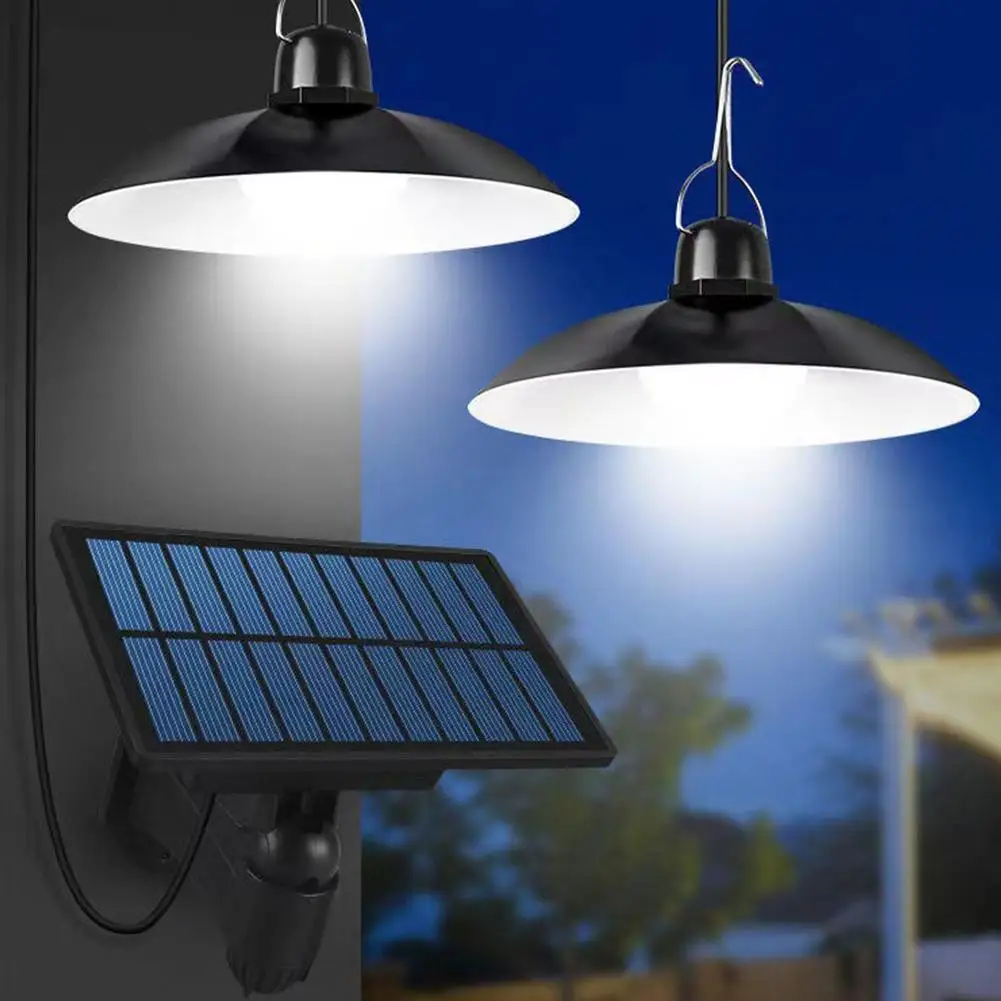 

Split Solar Chandelier Single Dual Heads Indoor Outdoor Waterproof Shed Lamp Led Hanging For Storage Room Yard Porch Garden Z1X7