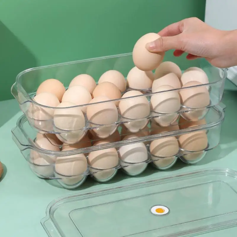 

Egg Storage Box Kitchen Large Capacity Storage Box Refrigerator Fresh-keeping Egg Lattice Artifact Special Egg Rack Egg Holder