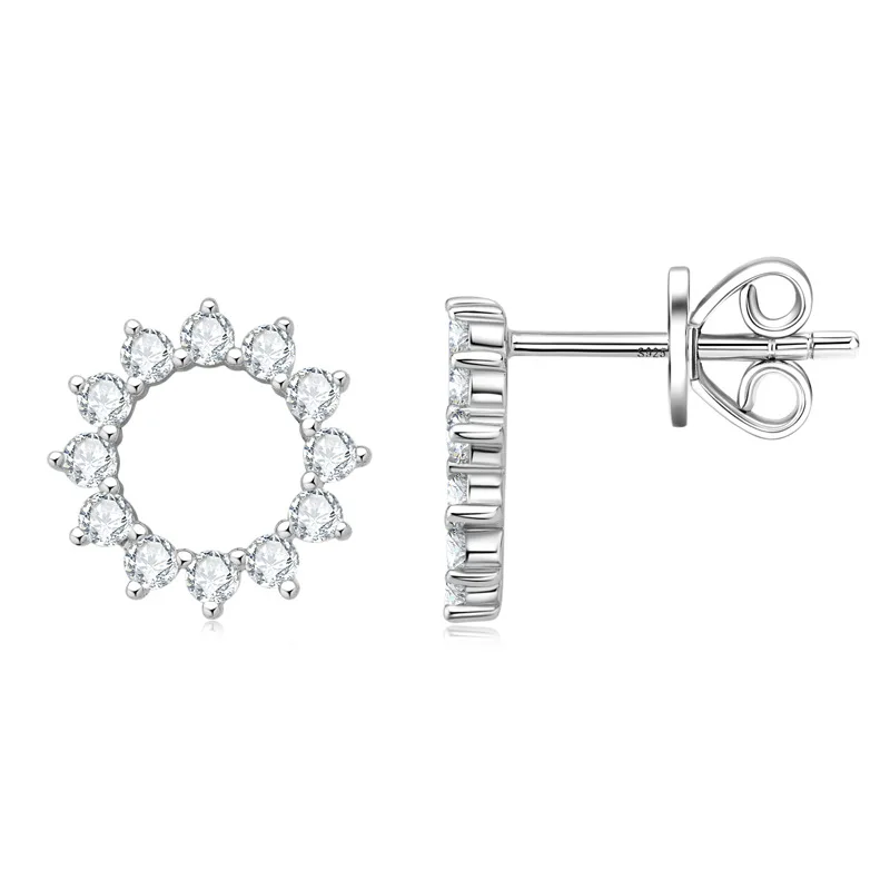 

Серьги-гвоздики женские из серебра 100% пробы с бриллиантами 925 карат