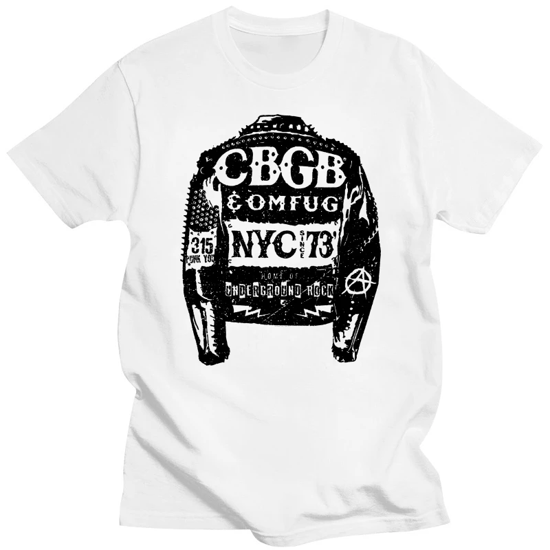 Куртка с заклепками CBGB OMFUG NYC 1973 мужская футболка Underground Punk Rock Band Merch
