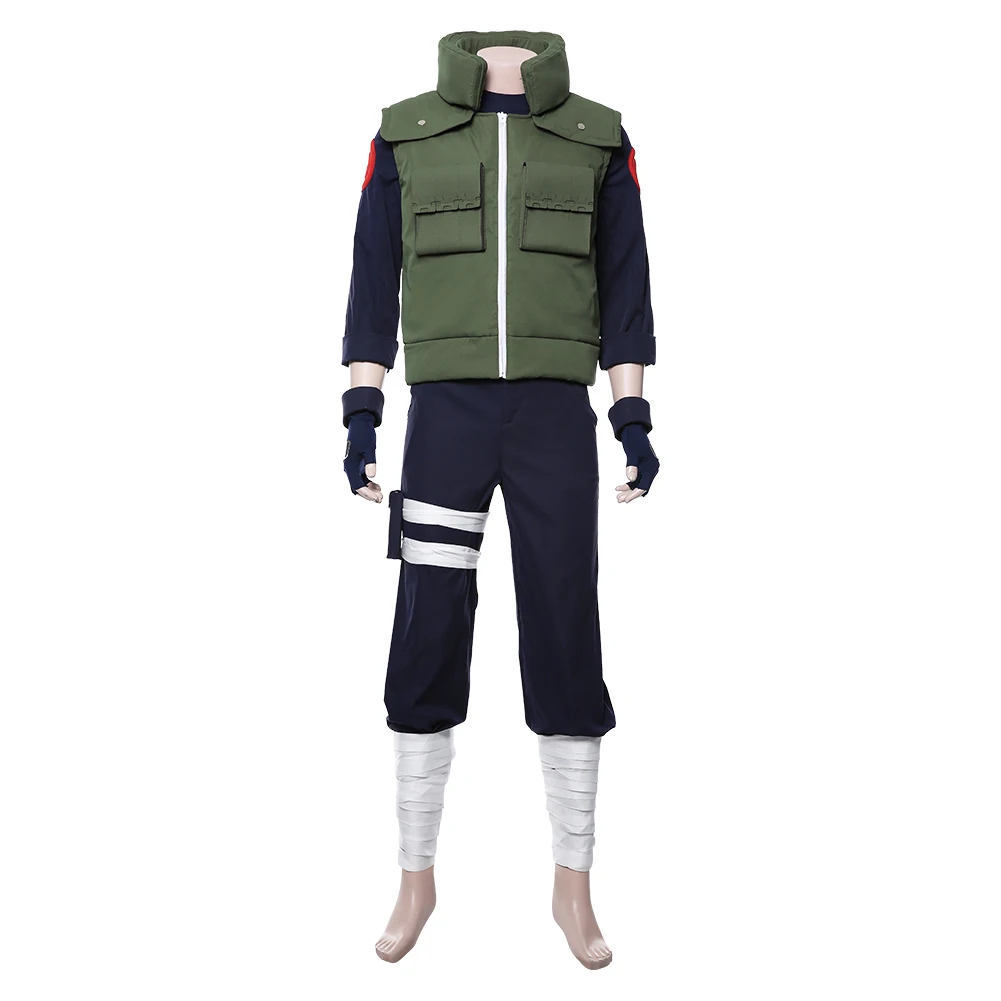 

Anime Hatake Kakashi Cosplay Costume Adult Men Outfit Pants Green Vest Full Suit Halloween Carnival Costume