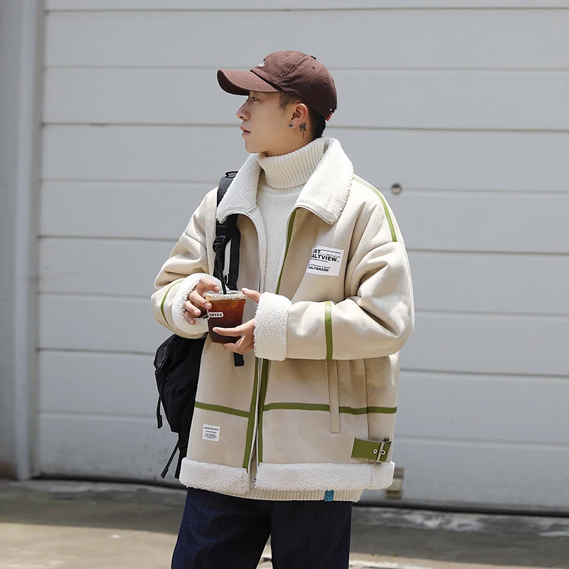 Hip Hop Winter Fleece Jacket Streetwear Men Harajuku Jackets Warm Coats Casual Zipper Coats Winter Thick Jackets Men's Clothing