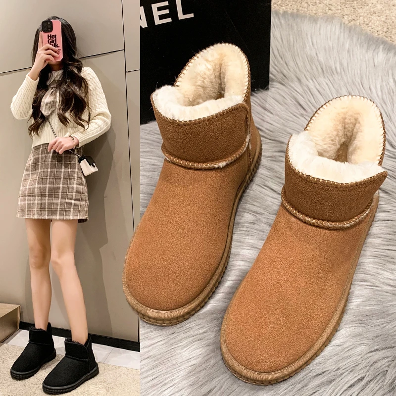 

Женские сапоги до середины икры, женская обувь, роскошная дизайнерская зимняя обувь с круглым носком, сабо на платформе и Плоском Каблуке, А...