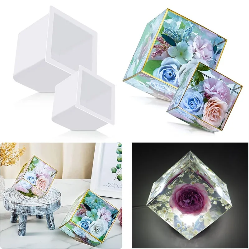 Large Irregular Cube Resin Molds Square Cube Resin Epoxy Casting Molds for Wedding Gift DIY Resin Art Epoxy Casting Craft