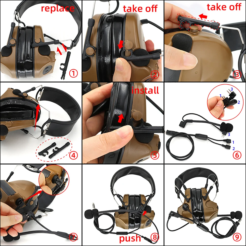 Tactical Headset IPSC COMTAC II Hearing Protection Noise Cancelling Silicone Earmuffs Headphones Shooting Headphones