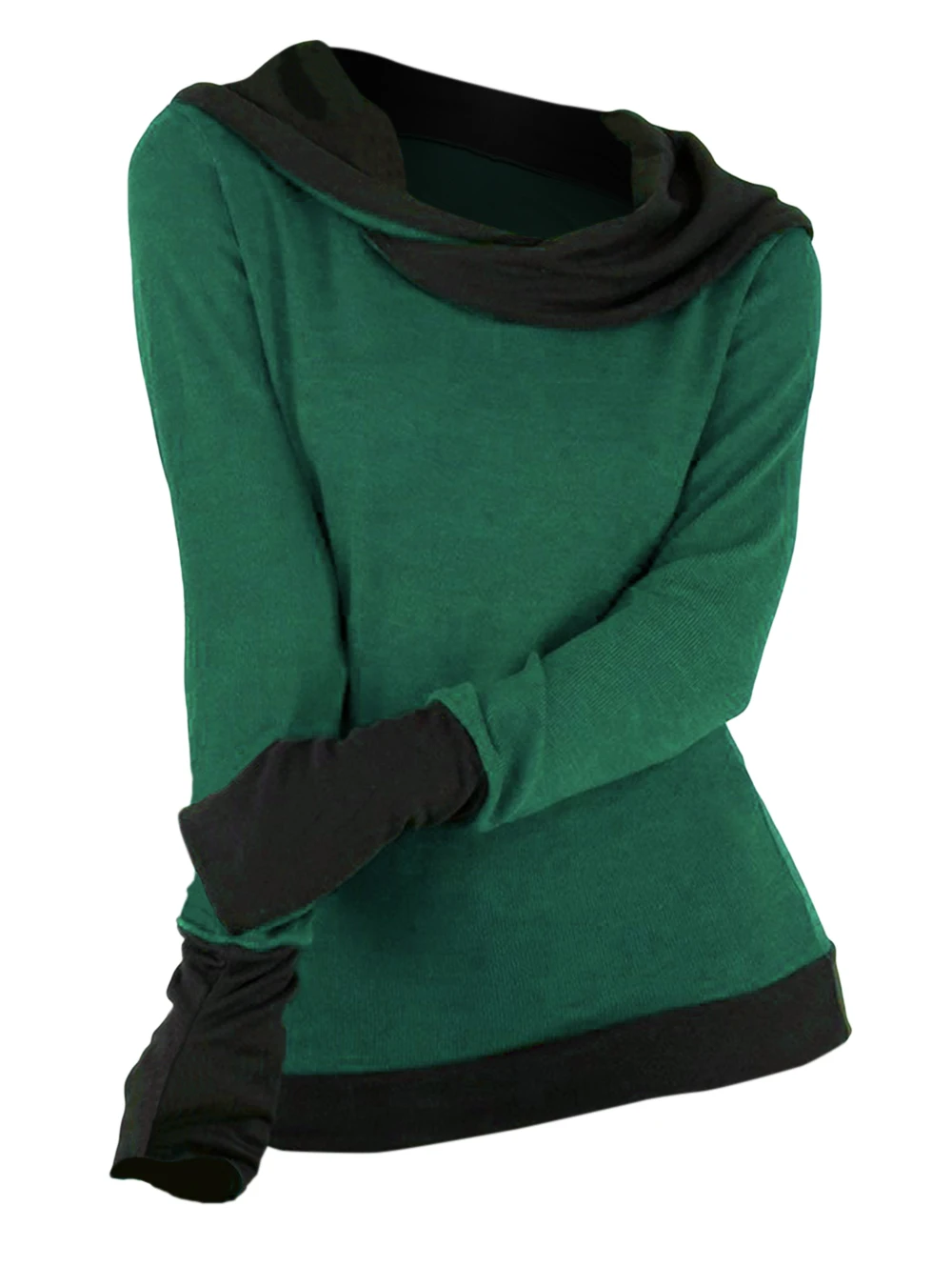 

Женская толстовка с капюшоном контрастных цветов с длинным рукавом и панелью, повседневные двухцветные Топы для женщин