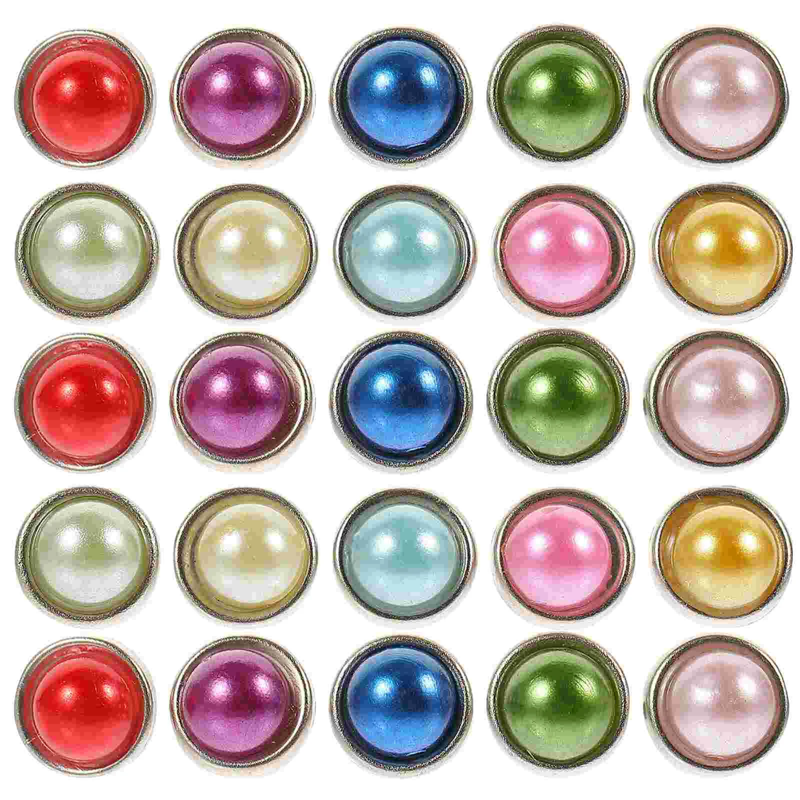 

Brads Fasteners Craft Scrapbooking Paper Mini Pearl Round Making Crafts Large Embellishments Snap Metal