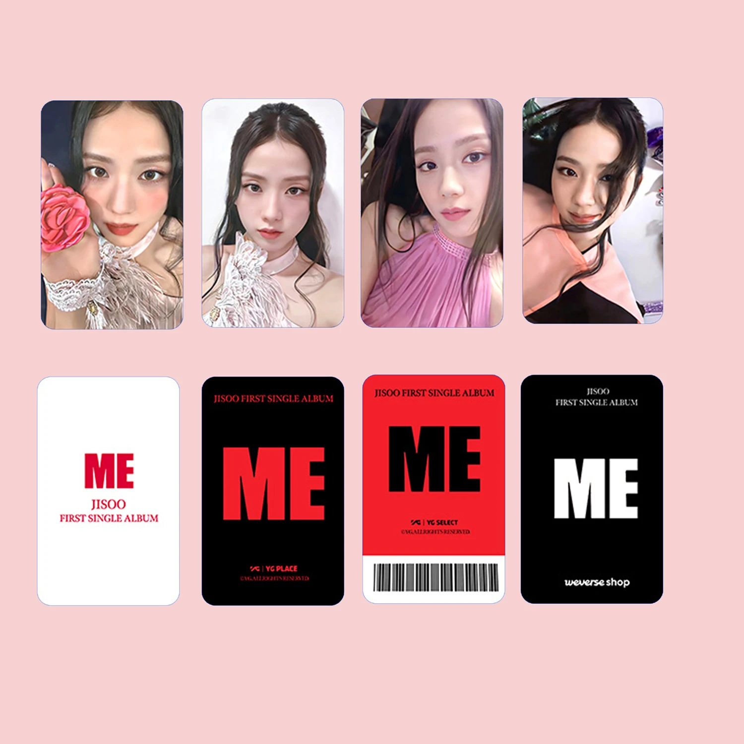 KPOP Kim JISOO 1-й соло альбом мне фотооткрытки цветок красный черный Ver. Карточки для селфи LOMO, специальное предложение, бумажные карточки JISOO, подарки для фанатов