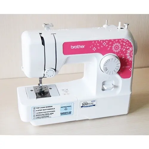 

BROTHER JV1400 JS1410 Sewing Machine DIY Apparel Sewing & Fabric 14 Built-in Stitch Patterns 4 Steps Buttonhole Overlock Stitch