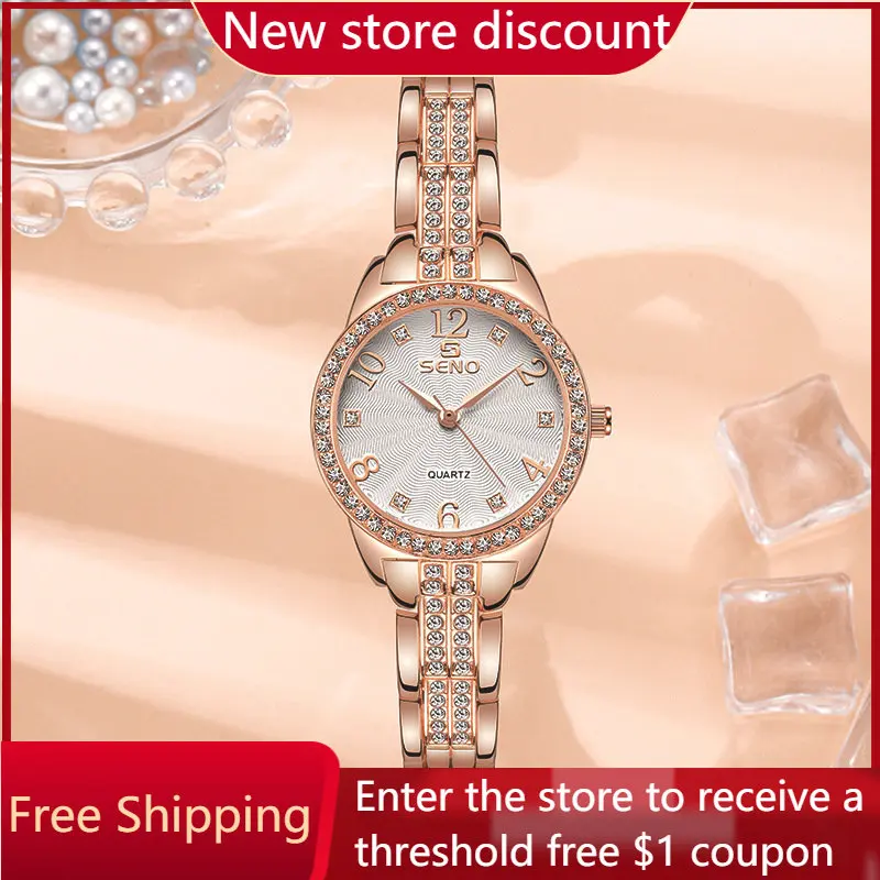 

Hot Selling New Fashion Women's Quartz Watch Jewelry Buckle Atmosphere Elegant Diamond-encrusted Waterproof Watch