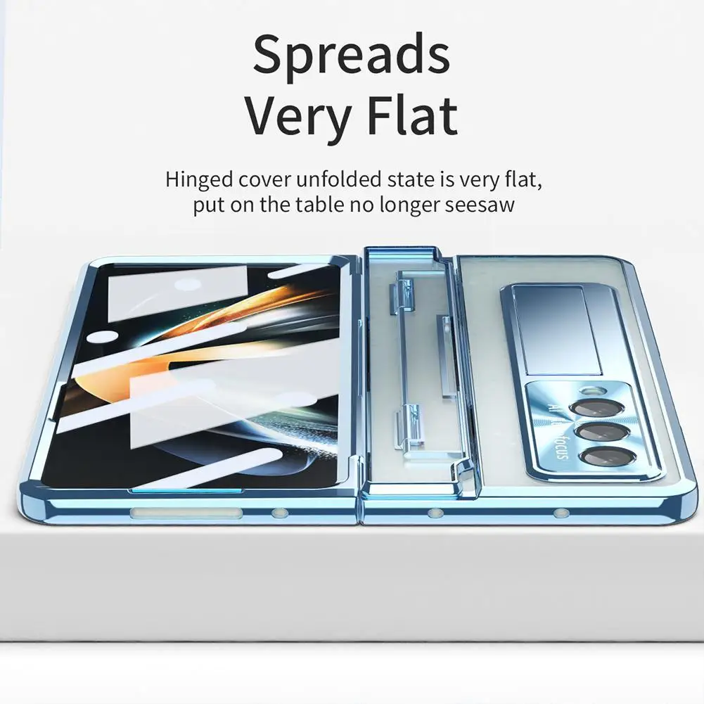 Ultra-thin Hinge Bracket Clear Cover For Z Fold 4 5g Folding Protective W22 Plating Lens Film Holster U8h6