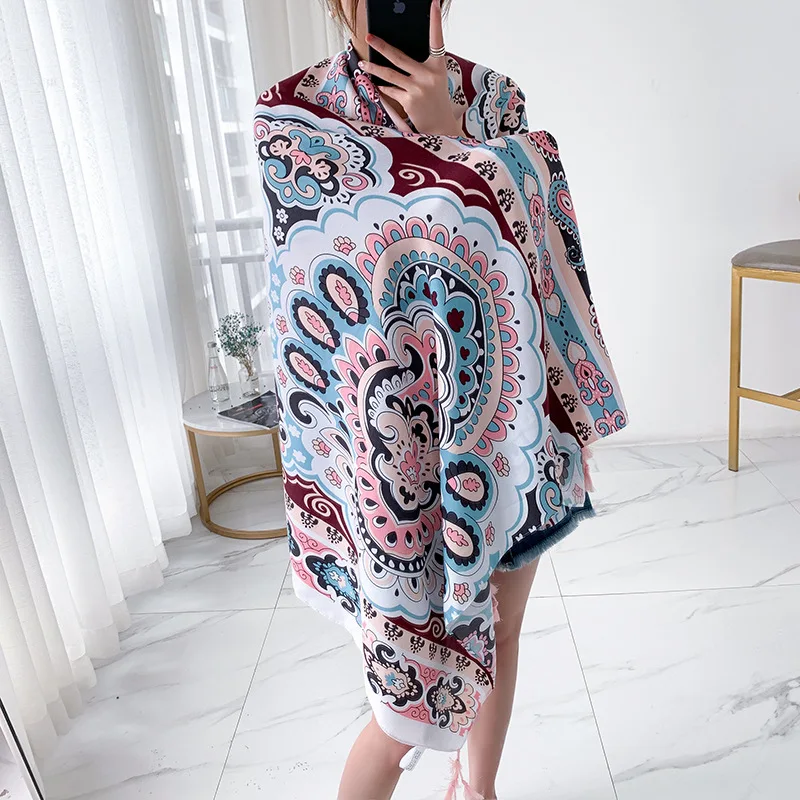 Летняя Женская Роскошная брендовая шаль в этническом стиле Женский подходящий