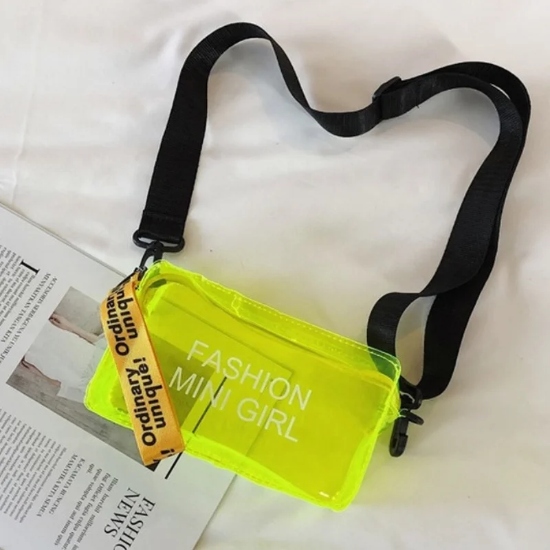 

Прозрачная лазерная сумка через плечо для женщин, Модный Дикий миниатюрный тоут из ПВХ с надписью карамельных цветов, маленькая сумочка-желе