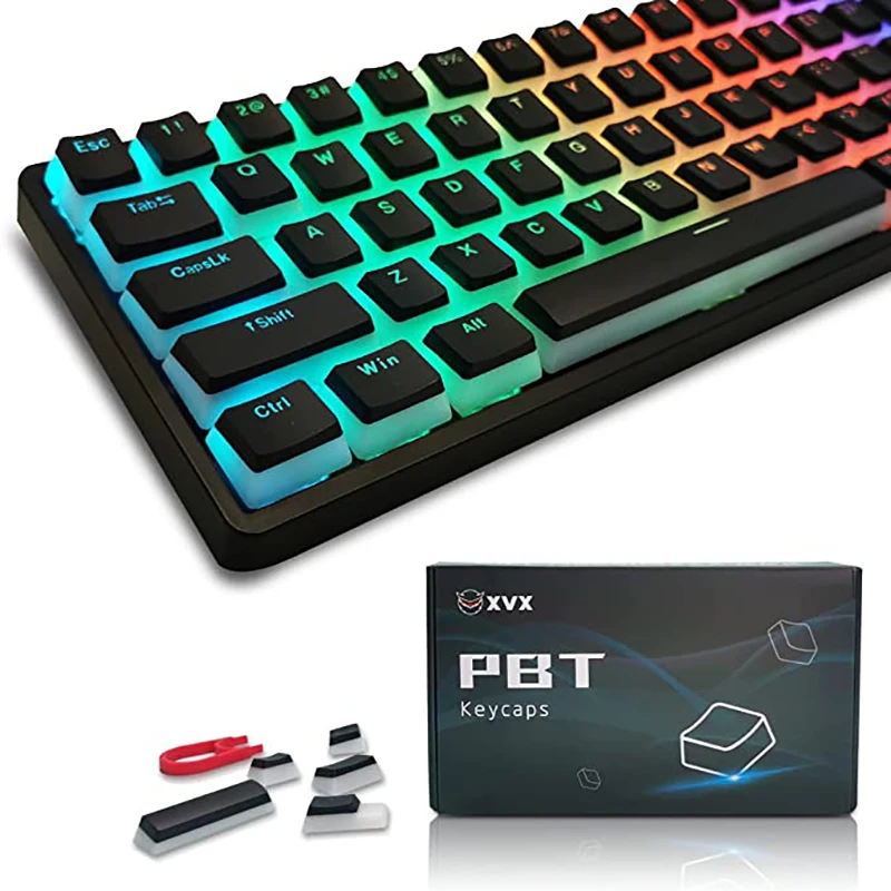

165 Keys Black Pudding Keycaps PBT Double Shot Translucent Layer Key Set for 100%, 75%, 65%, 60% Mechanical Keyboard OEM Keycap