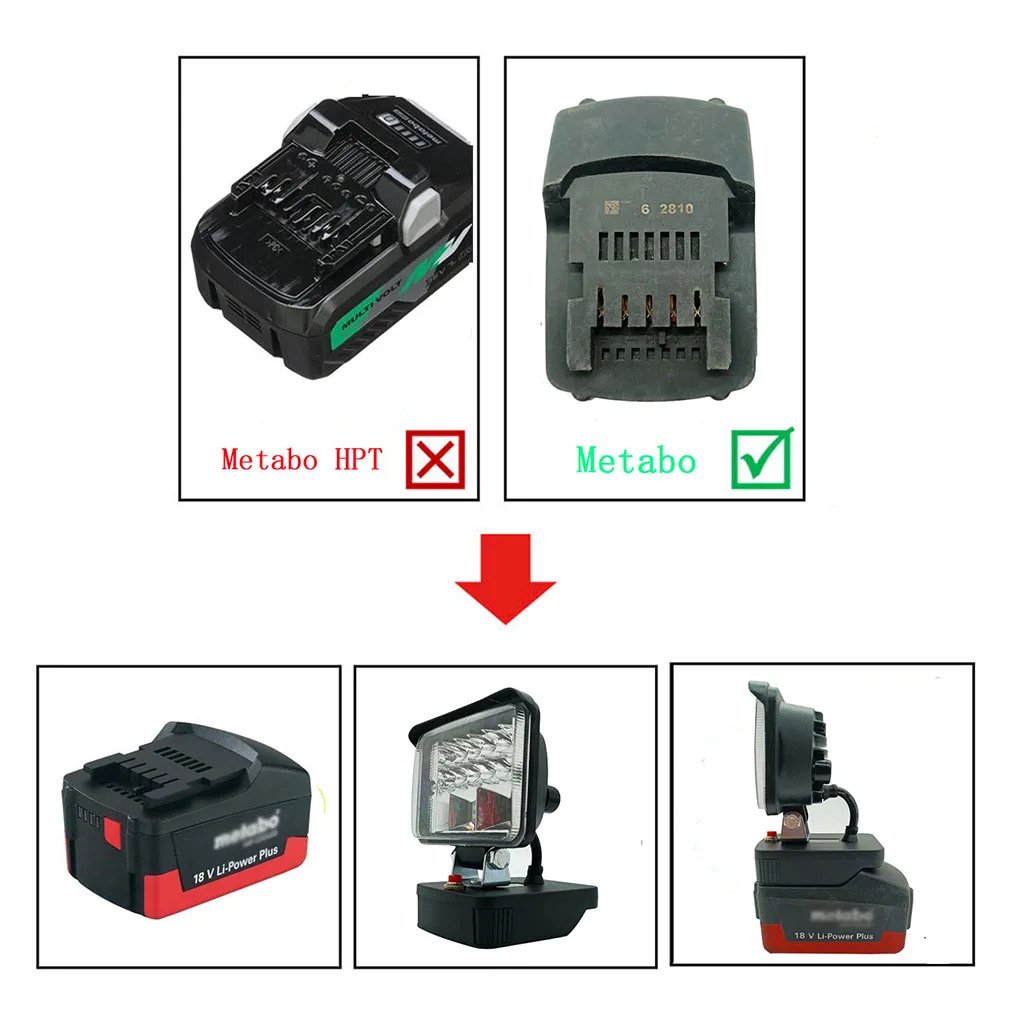 

Рабочая лампа для Metabo, литий-ионный аккумулятор 18 в, 30 Вт