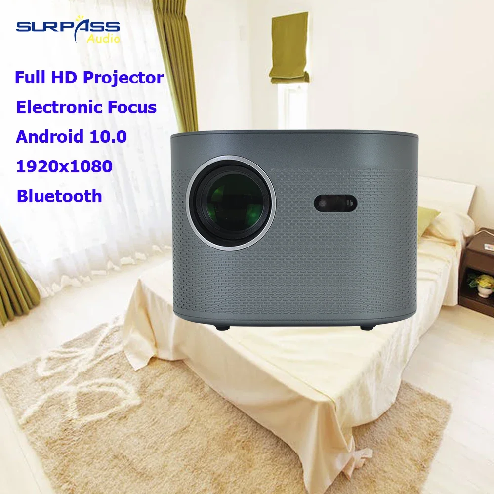 Home Theater Android 10.0 4K Dekodowanie WIFI Bluetooth Zdalne sterowanie Elektroniczne projektory Corr 1920x1080P Kino Wide-проектор