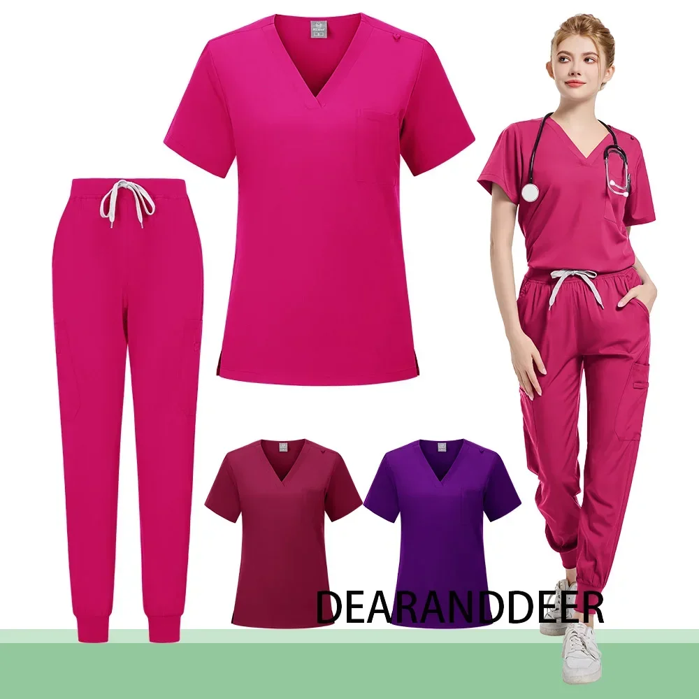 Pet Grooming Doctor Uniforms Non-sticky Hair Nurse Women Thin and Light Fabric Medical Clothes for Summer Clinical Uniform Woman