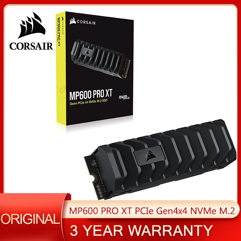 

CORSAIR MP600 PRO XT 1TB 2TB 8TB PCIe Gen4x4 NVMe M.2 SSD High-Density TLC NAND Aluminum Heatspreader M.2 2280 Form-Factor