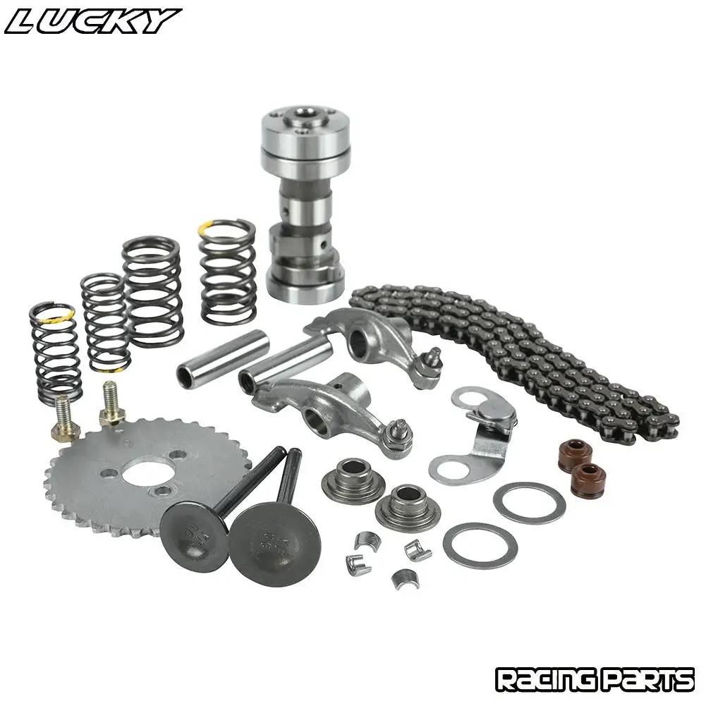 

Motorcycle Cylinder Head Parts Camshaft Intake Exhaust Valve Spring Rocker Timing Chain For Lifan 125cc Horizontal Engines
