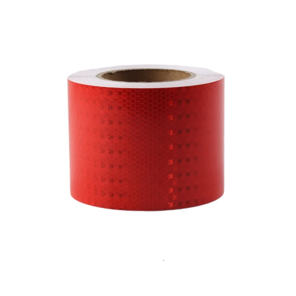 

4inch Width PVC Honeycomb Shining Star Red Reflector Sticker Glass Bead Adhesive Reflective Tapes For Motorcycle Bicycle Car 10M